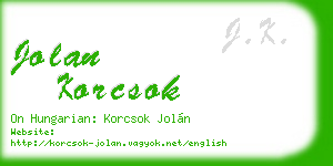 jolan korcsok business card